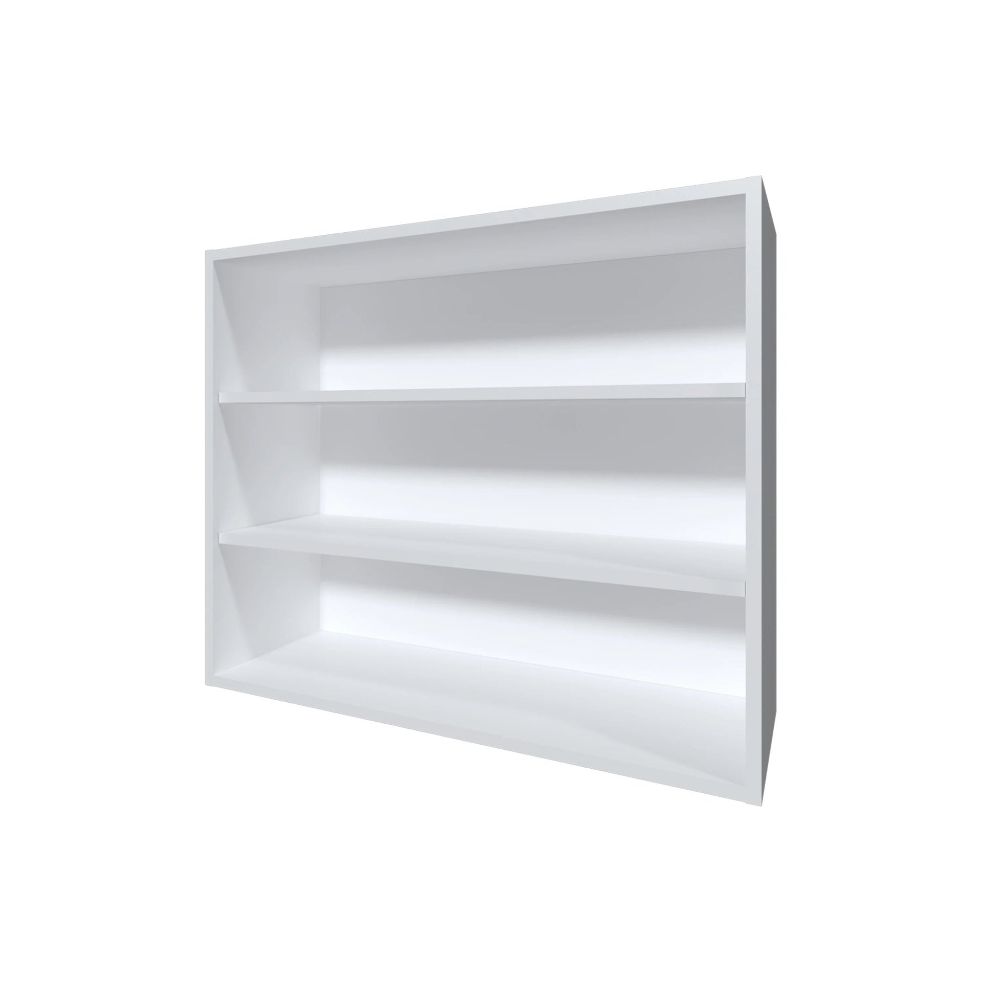 White Wall Cabinet with Open Storage