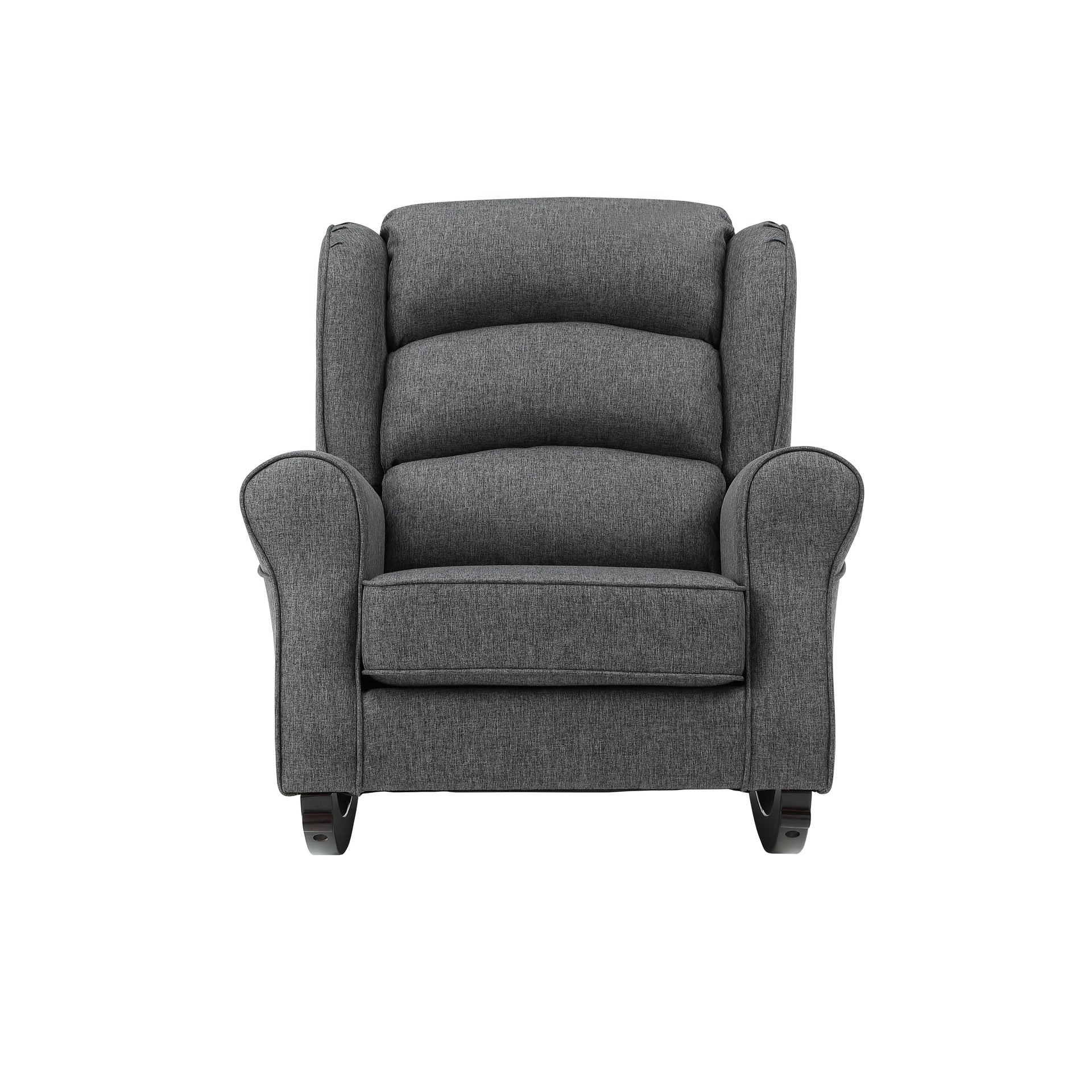 Grey Rocking Chair with Flared Arm