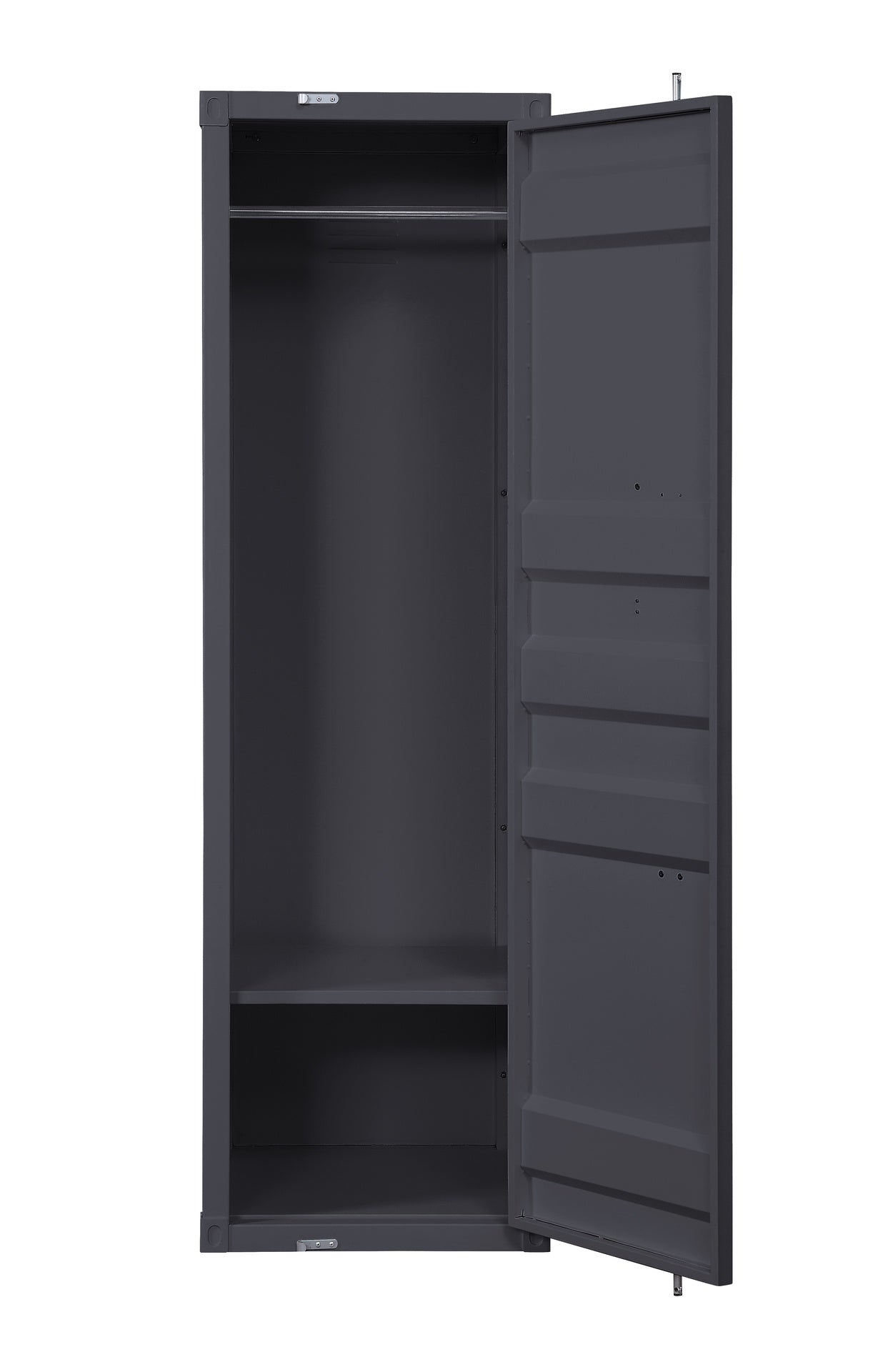 Gunmetal 1-Door Wardrobe with Container Lock