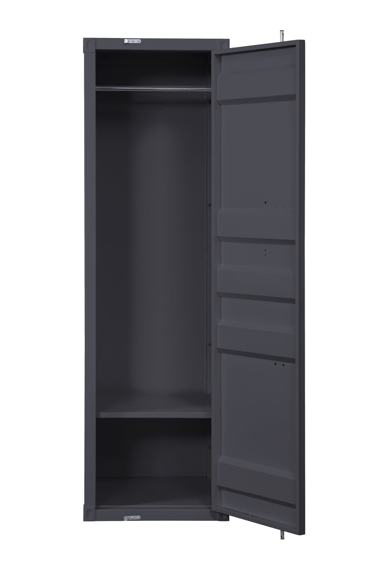 Gunmetal 1-Door Wardrobe with Container Lock