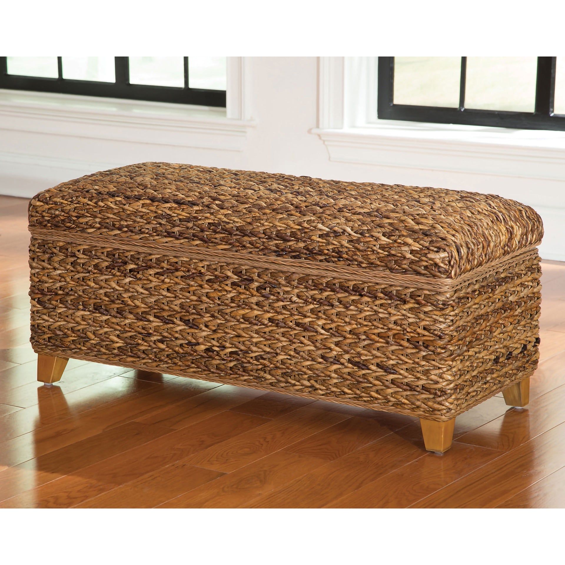 Amber Woven Banana Leaf Storage Trunk