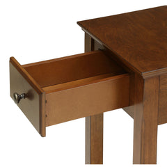 Walnut Accent Table with Bottom Shelf