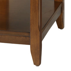 Walnut Accent Table with Bottom Shelf