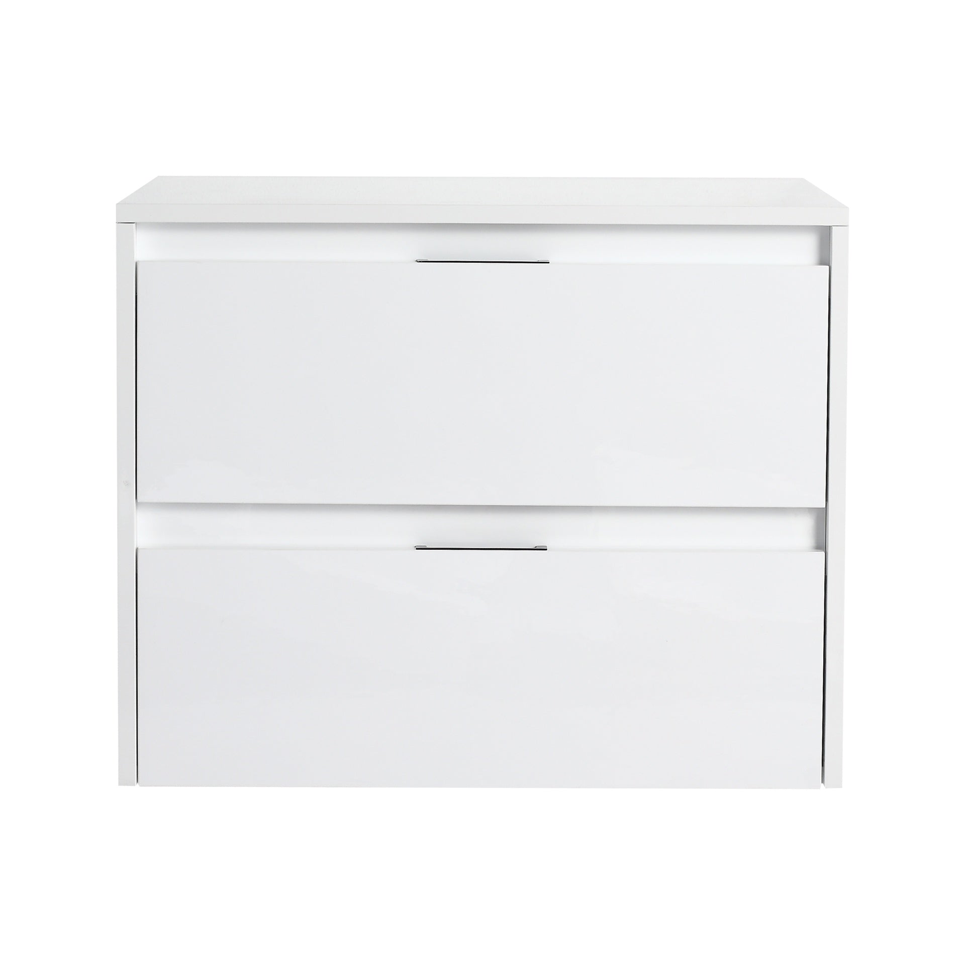 24" Bathroom Wall Cabinet, 2-Soft Close Drawer, Float Mounting Design, Glossy White,(KD-Packing)