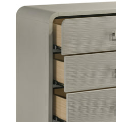 Aria Contemporary Queen 5PC Bedroom Set Modern Storage Bed with Ball Bearing Glide Drawers in Beige