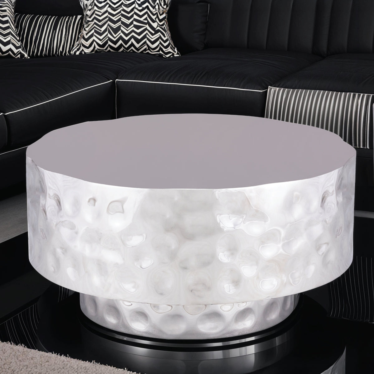 CT-90-30-30 Modern Style Coffee Table made with Metal in Silver