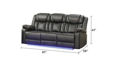 Challenger Modern Contemporary LED Power Recliner Sofa including cup holders made with wood and metal frame in Gray      same asG150109151  (B is NJ inventory, G is CA inventory,)