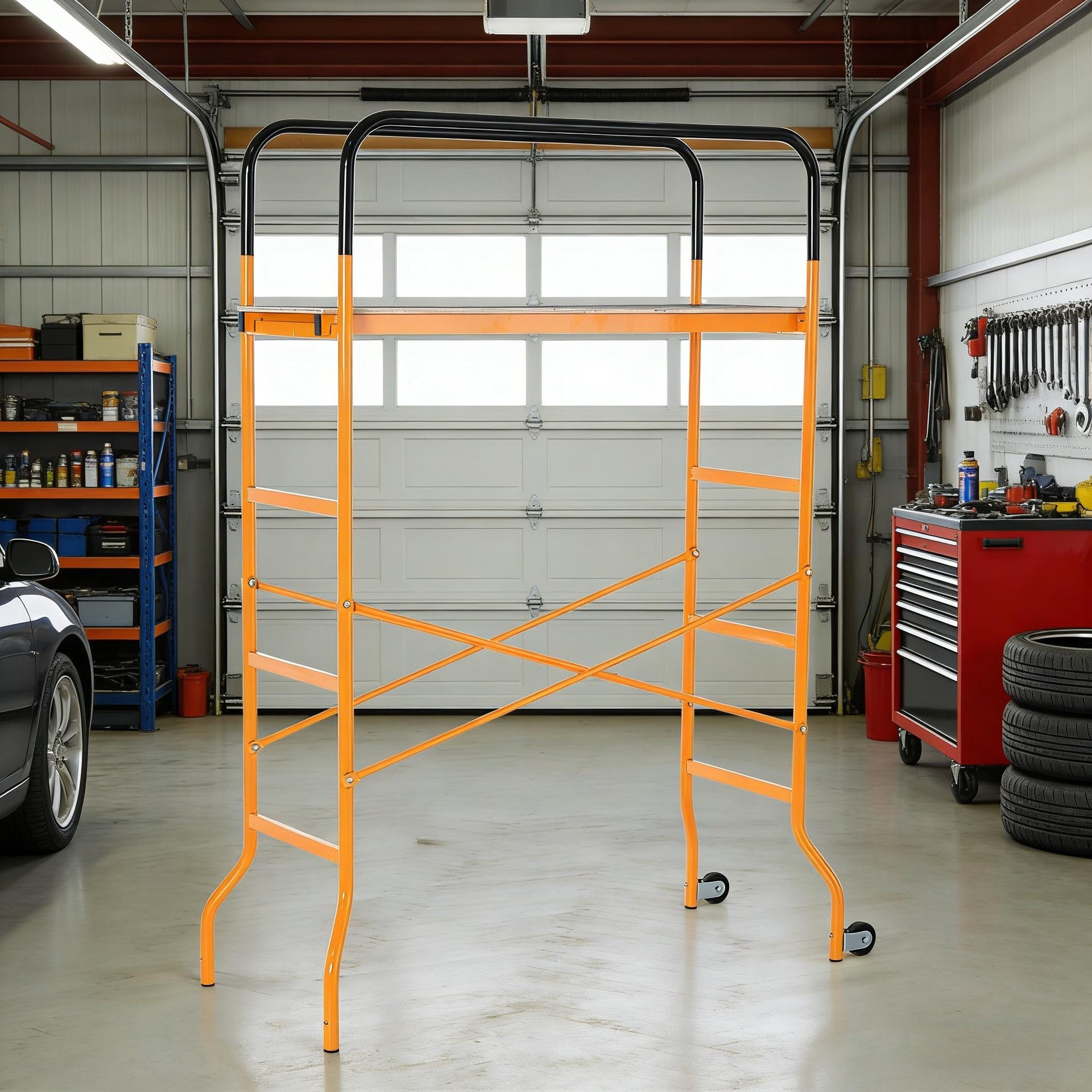 4-Step Steel Scaffold with Wheels