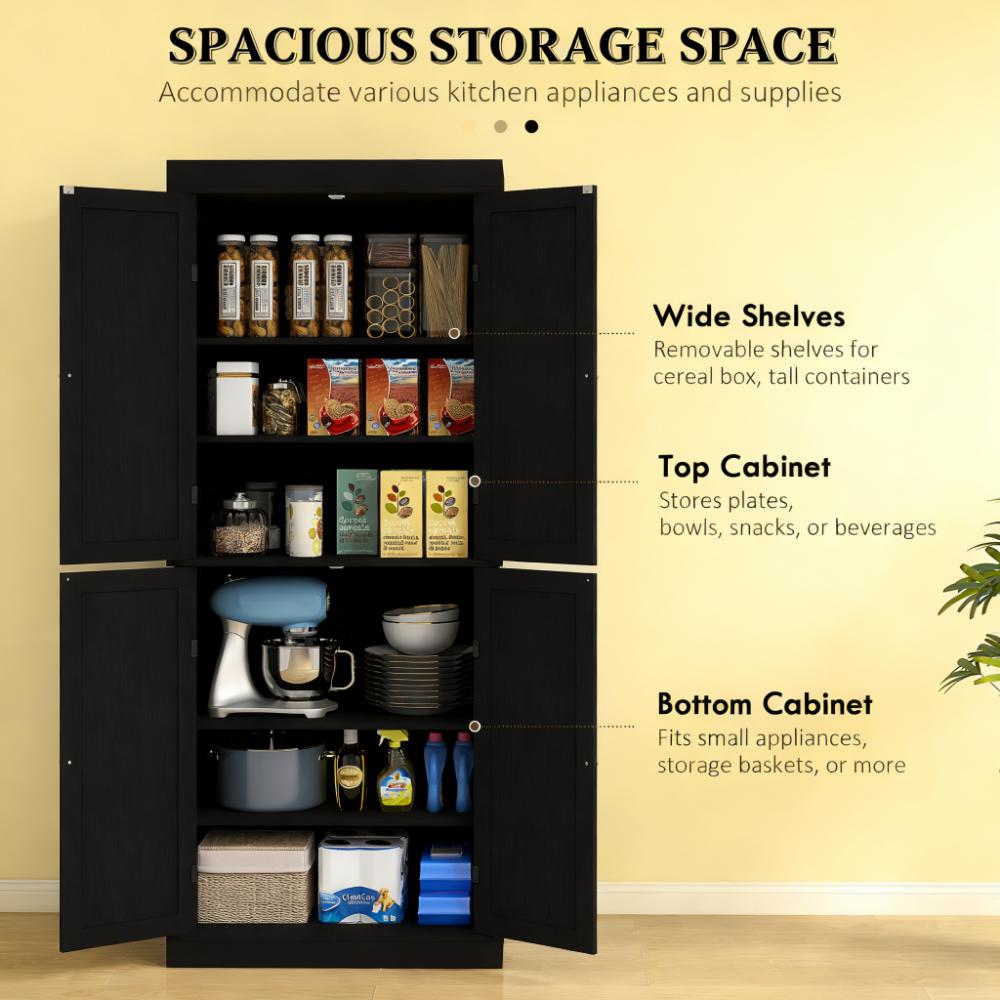 Nordic style Kitchen Cabinet,Freestanding Food Pantry Cabinet,Pantry Storage Cabinet with Doors and Shelves