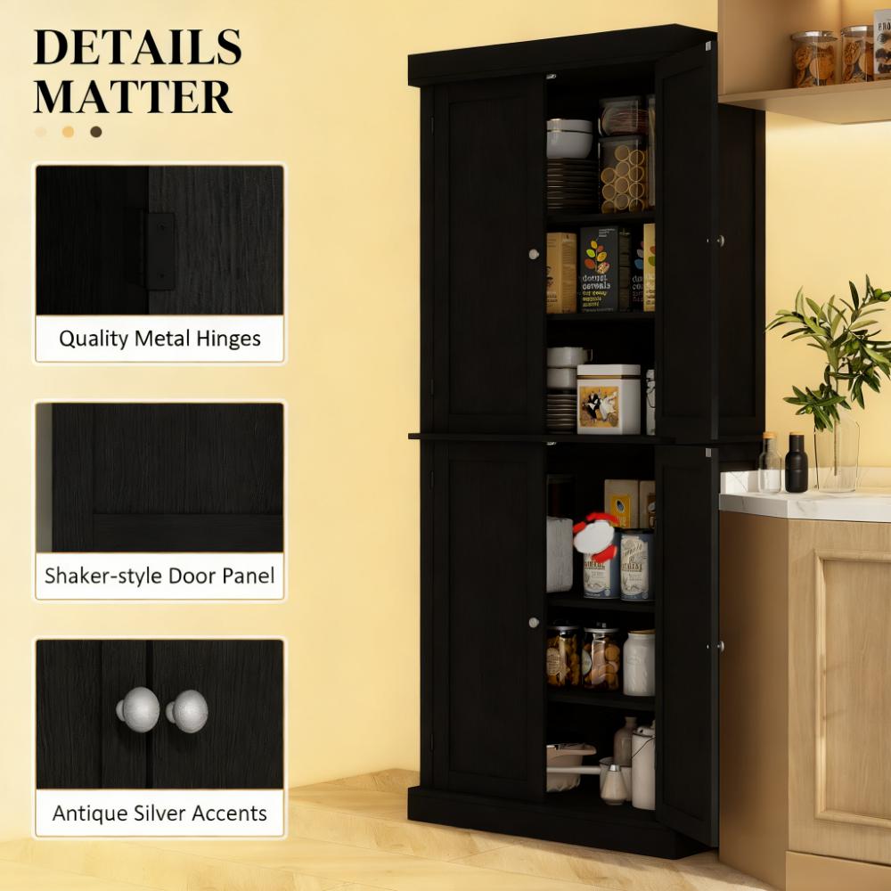 Nordic style Kitchen Cabinet,Freestanding Food Pantry Cabinet,Pantry Storage Cabinet with Doors and Shelves