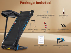 New Treadmills for Home, 3.5HP Hydraulic System Auto Foldable Treadmill with Incline,10MPH 350Lbs Weight Capacity Electric Treadmills with Heart Rate Sensors,Type C & USB Charge ,Bluetooth Speaker