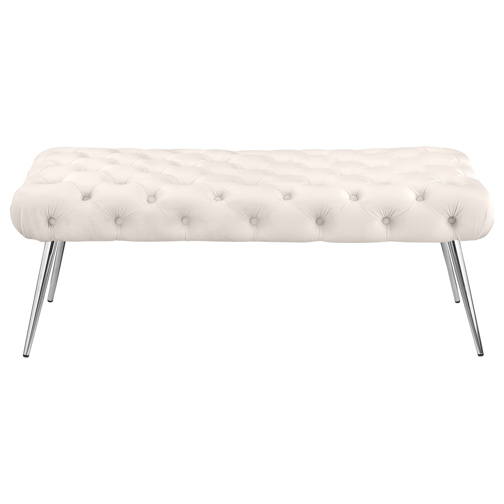 Galiano Ivory Upholstered Tufted Bench