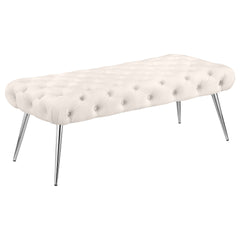 Galiano Ivory Upholstered Tufted Bench