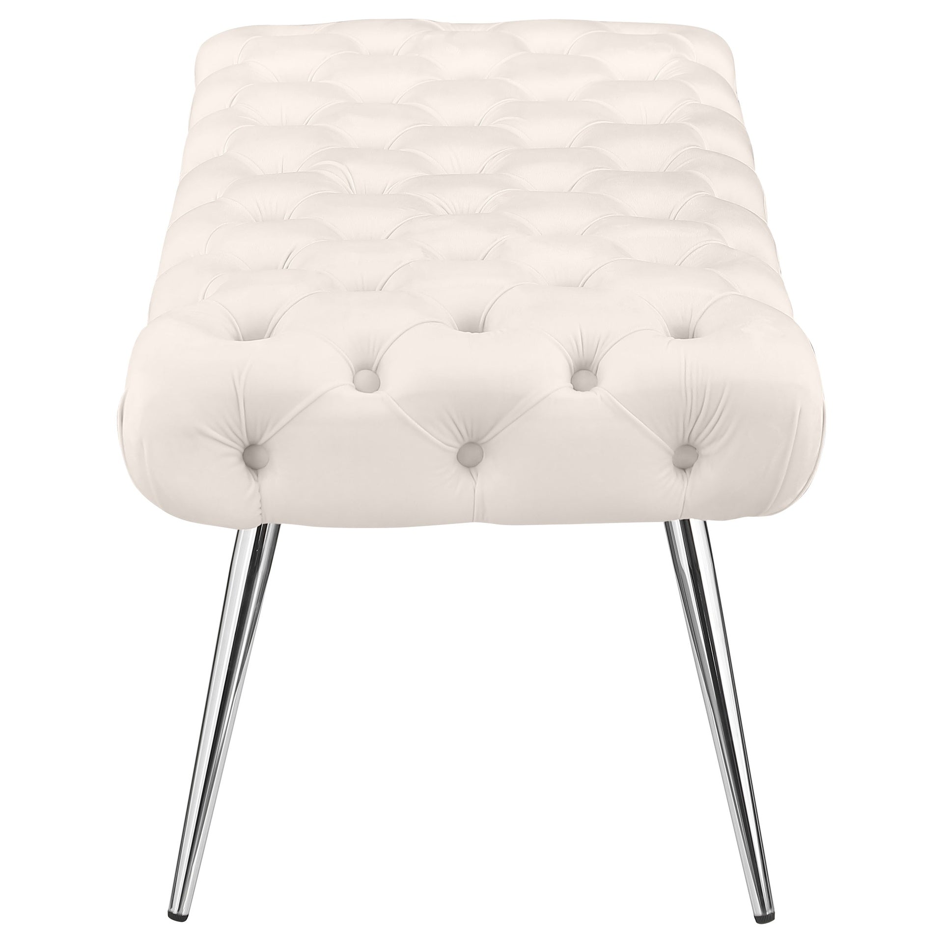 Galiano Ivory Upholstered Tufted Bench