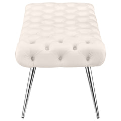 Galiano Ivory Upholstered Tufted Bench