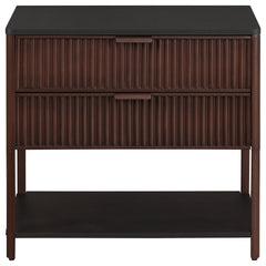 Tova Rust Brown 2-drawer Side Table with Shelf