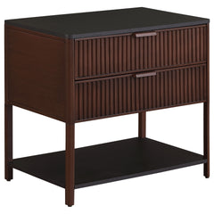 Tova Rust Brown 2-drawer Side Table with Shelf