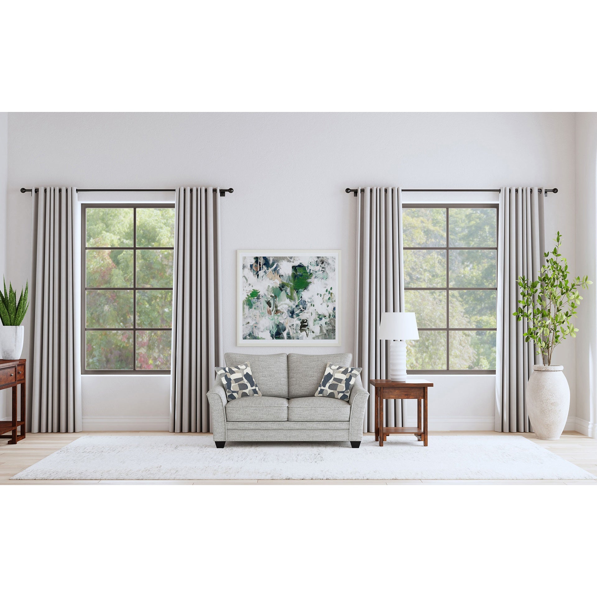 Lido Light Grey Upholstered Loveseat