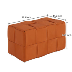 Ottoman Foot Rest Soft and Comfortable Ottoman Square Corduroy Woven Design Sofa Stool Brown