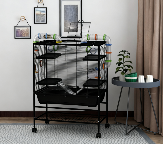 Small Animal Cage for Syrian Hamster, Gerbil Cage with Tubing System