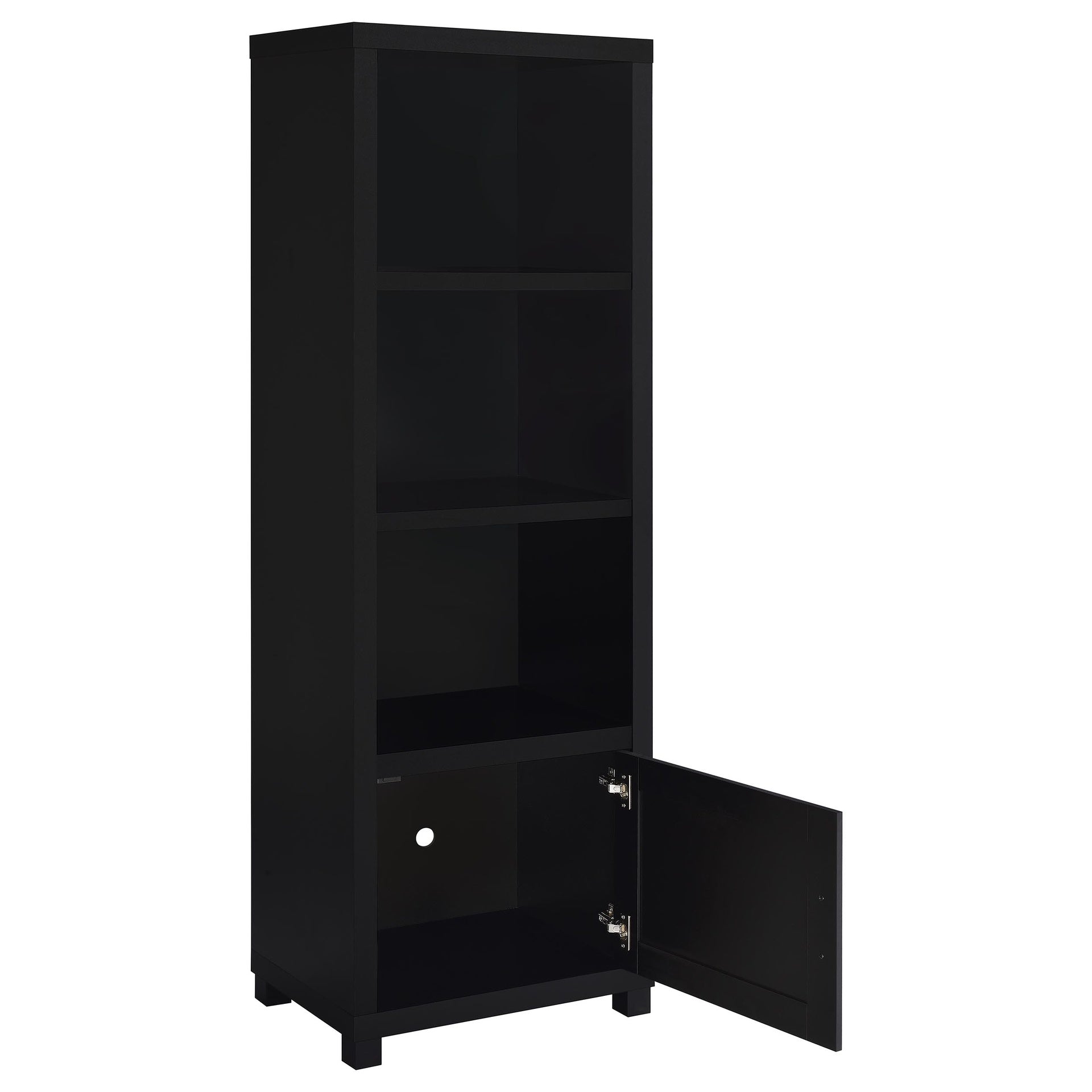 Sandlin Black 3-shelf Engineered Wood Media Tower