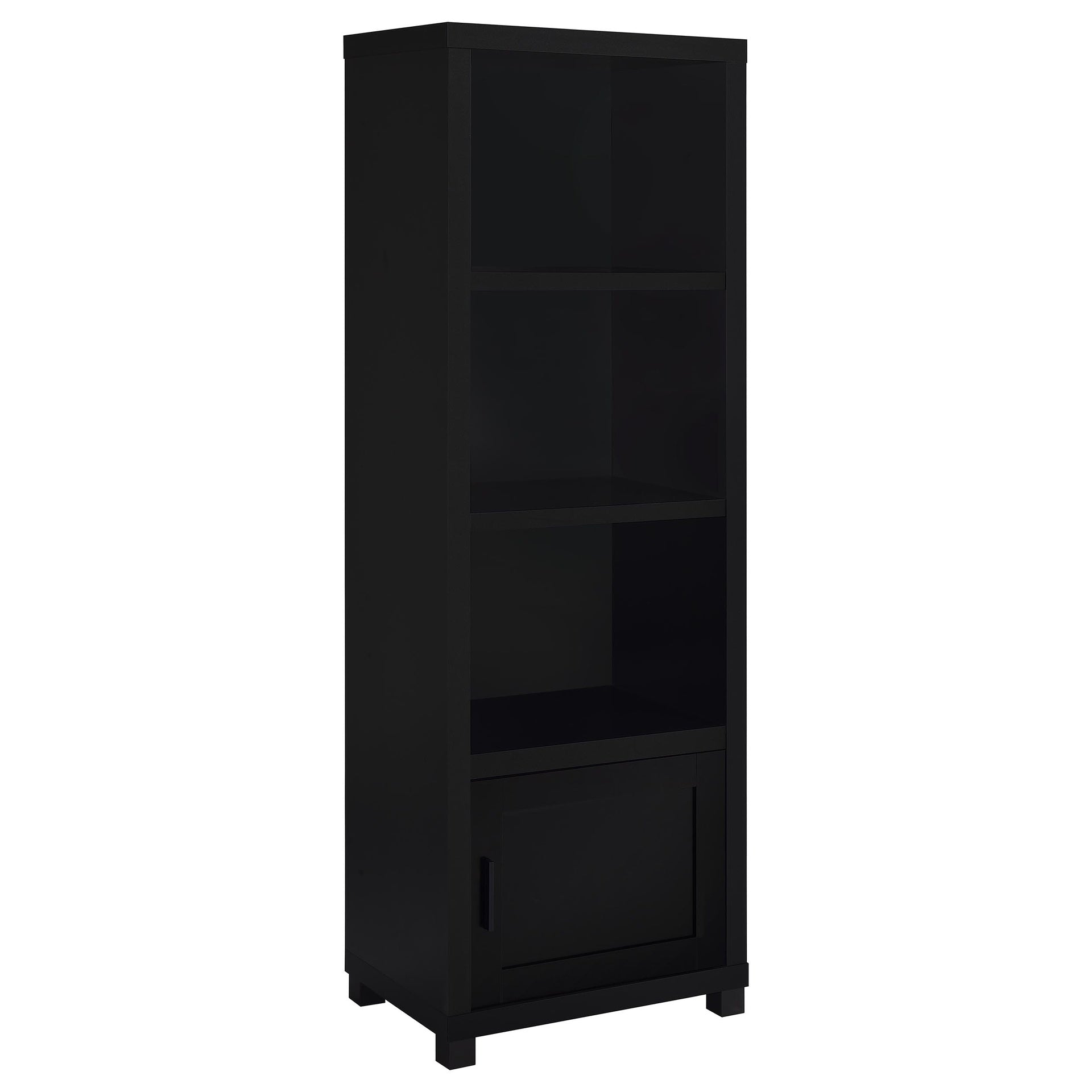 Sandlin Black 3-shelf Engineered Wood Media Tower