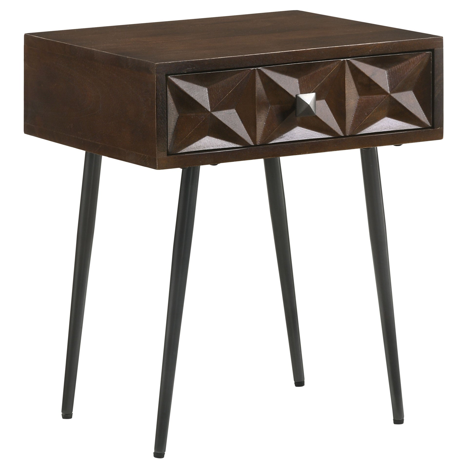 Gibson Coffee Brown 1-drawer Rectangular Side Table