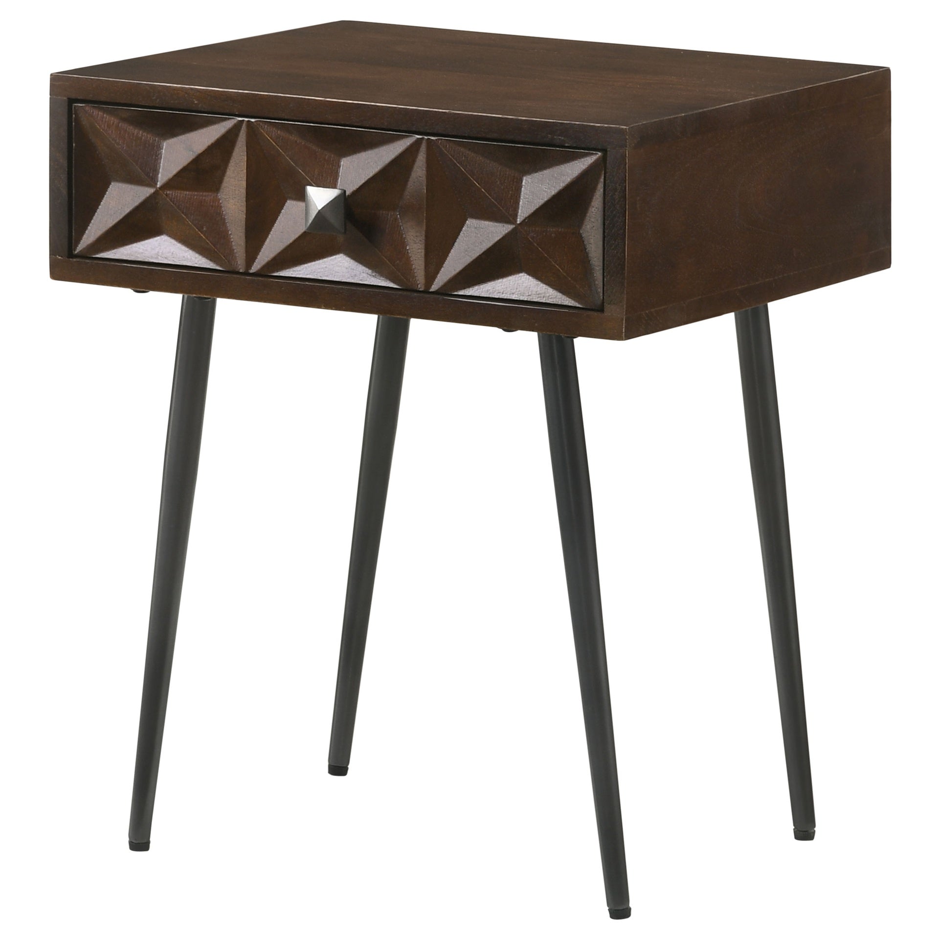 Gibson Coffee Brown 1-drawer Rectangular Side Table