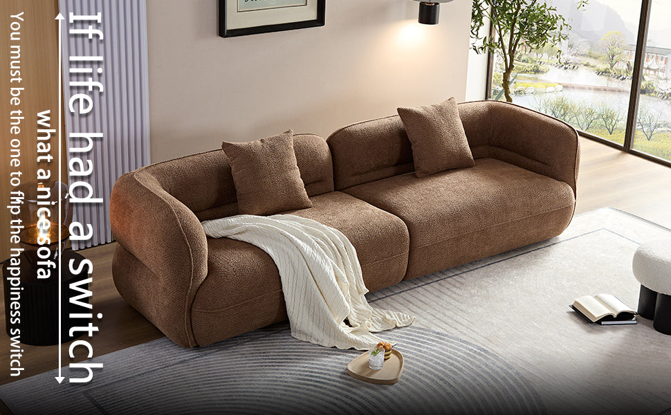 WKS11CZ Camel sofa, durable fabric, solid wood frame, high density sponge filler