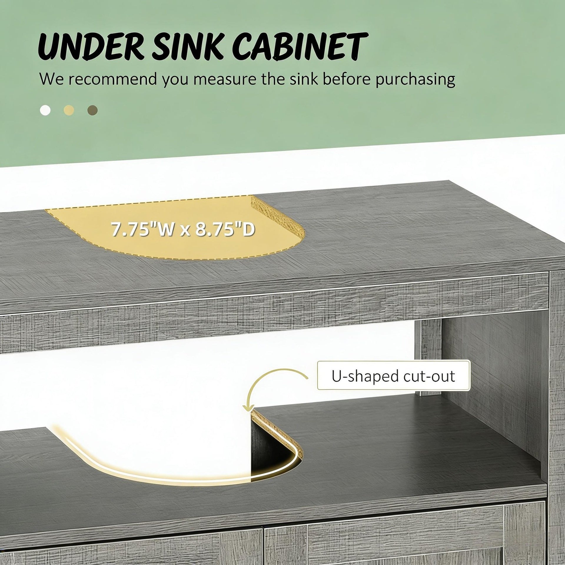 Bathroom Under Sink Cabinet,Pedestal Sink Storage Cabinet