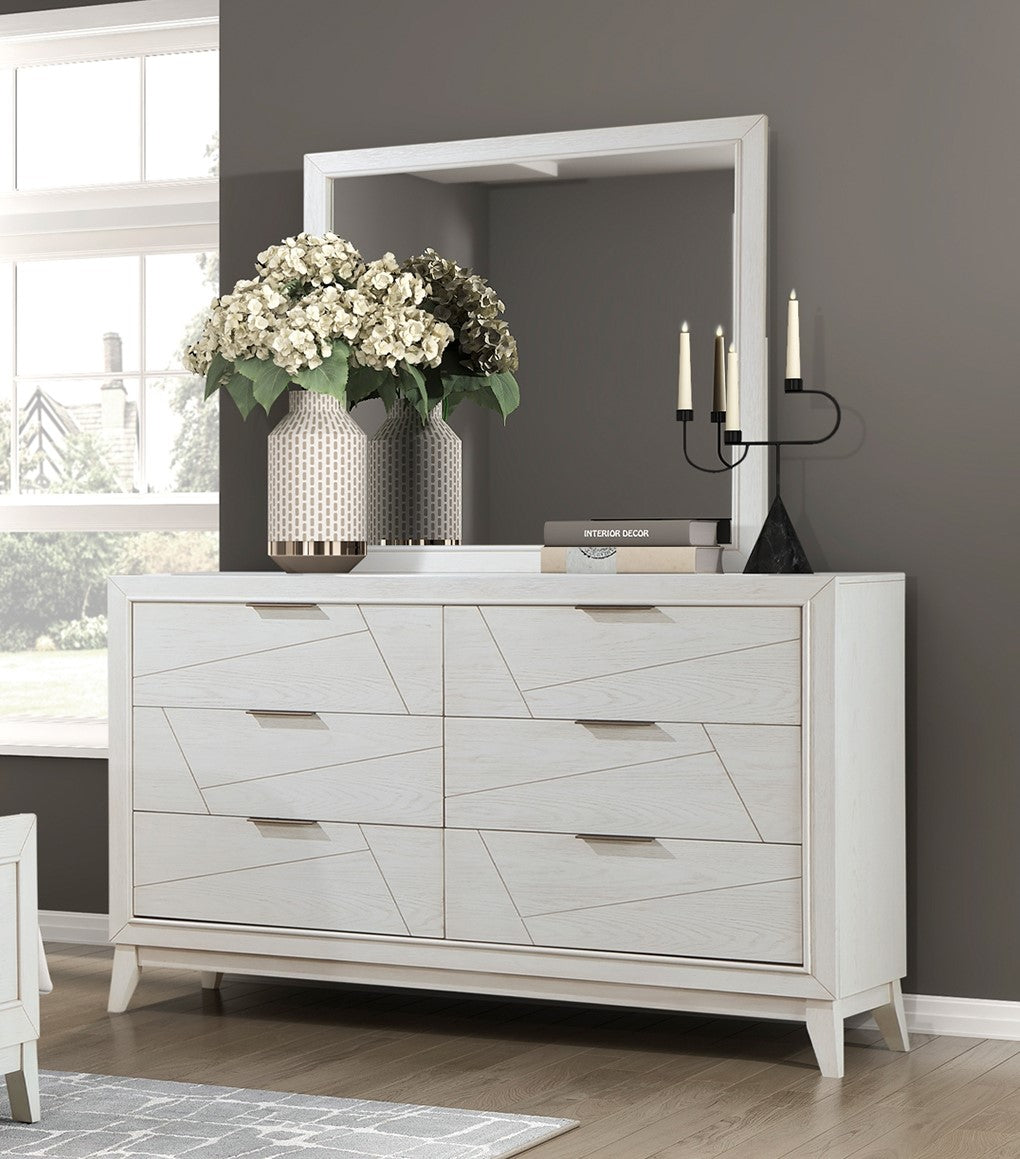 Antique White Finish Dresser with Storage Drawers Modern Bedroom Furniture 1pc