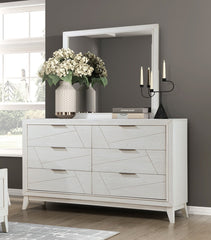 Antique White Finish Dresser with Storage Drawers Modern Bedroom Furniture 1pc