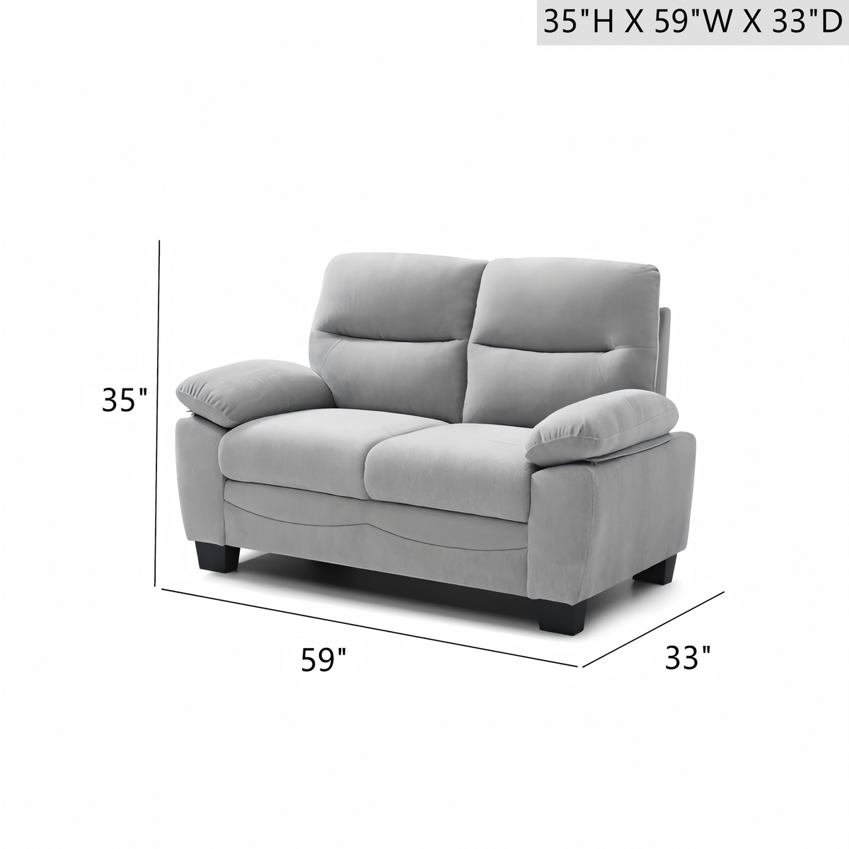 Summerton G00365A-L Loveseat Gray