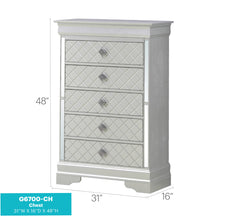 Verona G6700-CH Chest , Silver Champagne