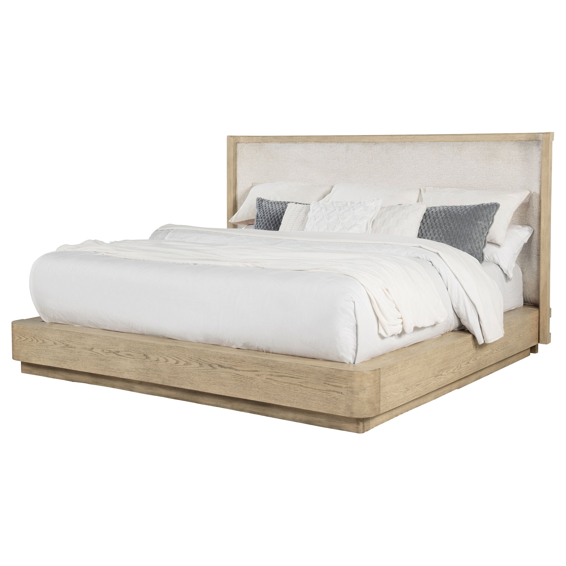 Kimpton Beige Oak Eastern King Wingback Bed