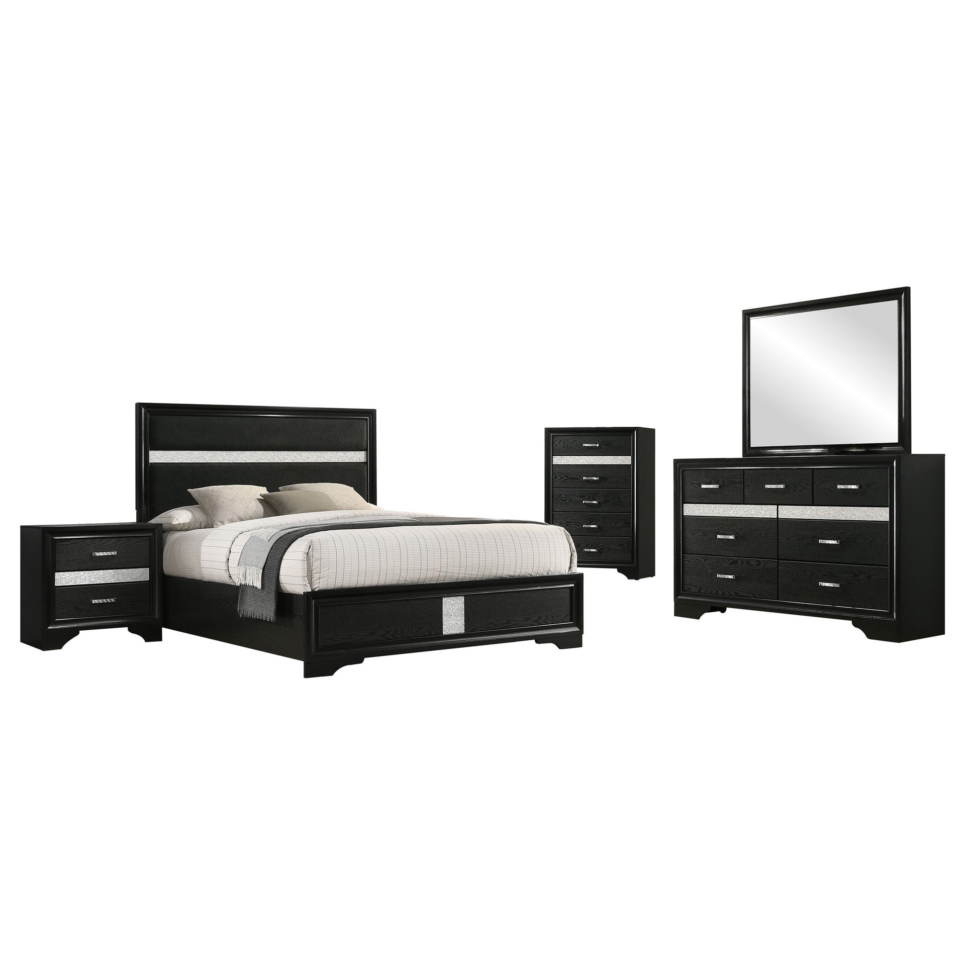 Annie Black 5-piece Full Bedroom Set