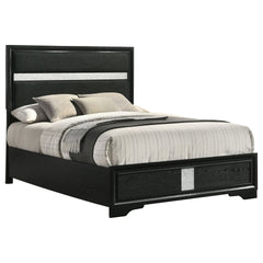 Annie Black  Upholstered Full Panel Bed