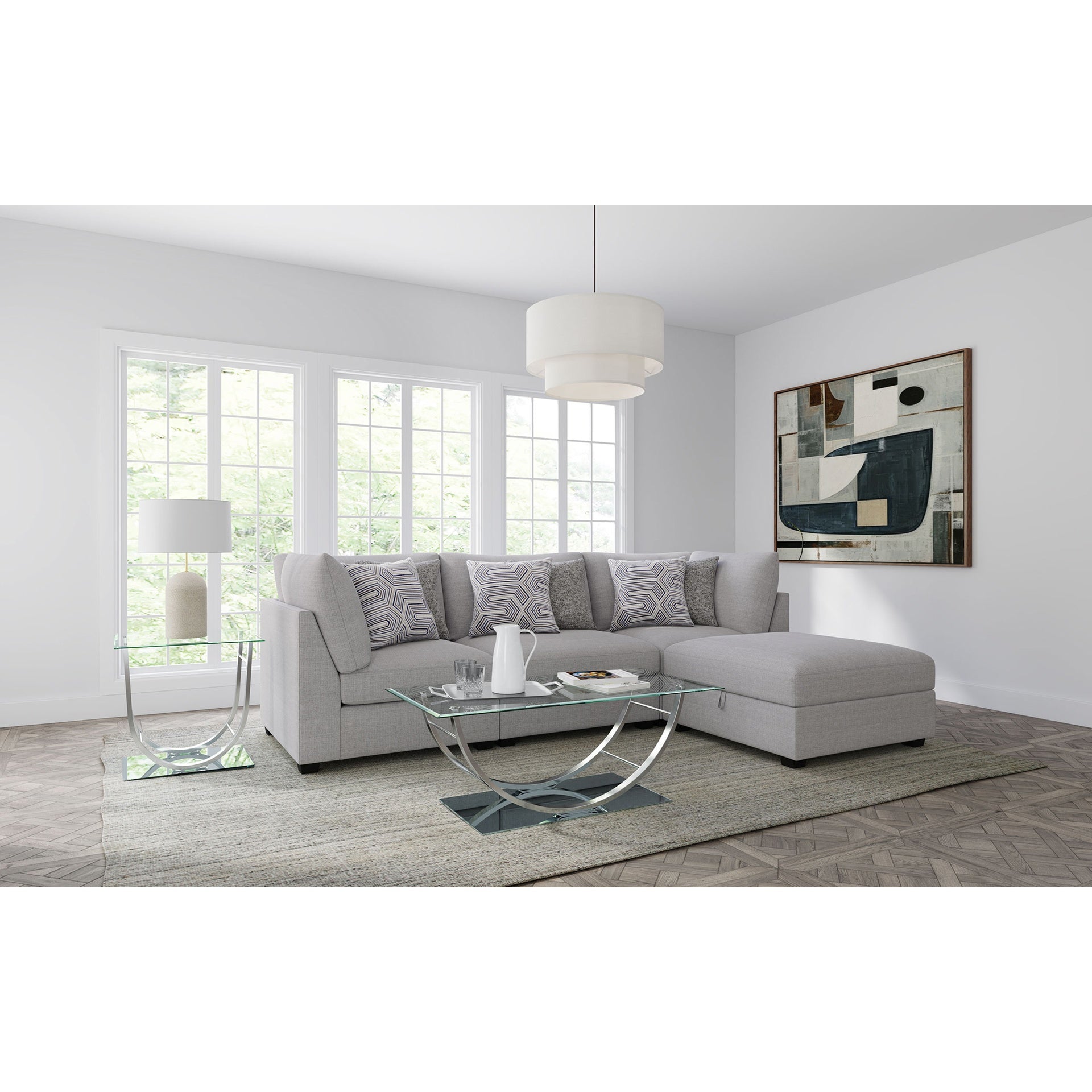 Lafayette Grey 4-piece Upholstered Sectional Sofa
