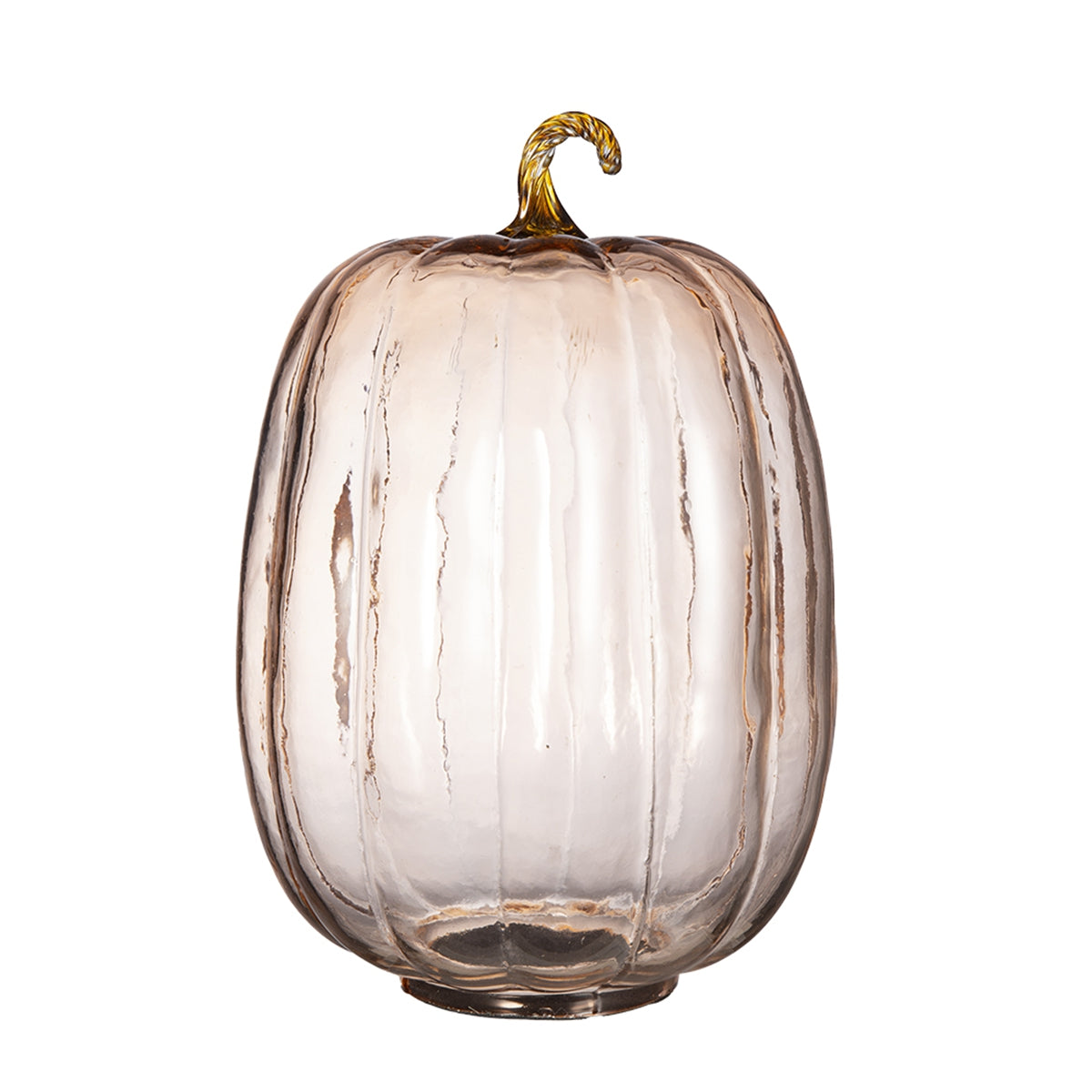 8.5x8.5x13" Orange Glass Pumpkin, Pumpkin Ornament Decor for Holiday Harvest Festival Fall Festival & Thanksgiving