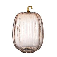 8.5x8.5x13" Orange Glass Pumpkin, Pumpkin Ornament Decor for Holiday Harvest Festival Fall Festival & Thanksgiving