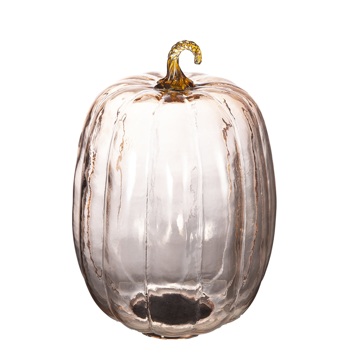 8.5x8.5x13" Orange Glass Pumpkin, Pumpkin Ornament Decor for Holiday Harvest Festival Fall Festival & Thanksgiving