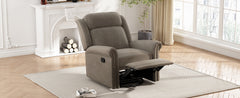360° Swivel Recliner Manual Rocking Recliner Home Theater Manual Recliner Chair Nursery Rocker with Adjustable Backrest for Living Room, Light Brown