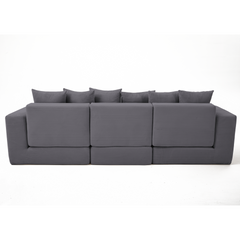 10-in-1 Convertible Sofa Sectional ,Corner Couch , Convertible Floor Sleeper Sofa,Corduroy,Side Pocket,No Assembly,DIY,L Shaped Modular Sofa,6 Pillows,Dark Gray