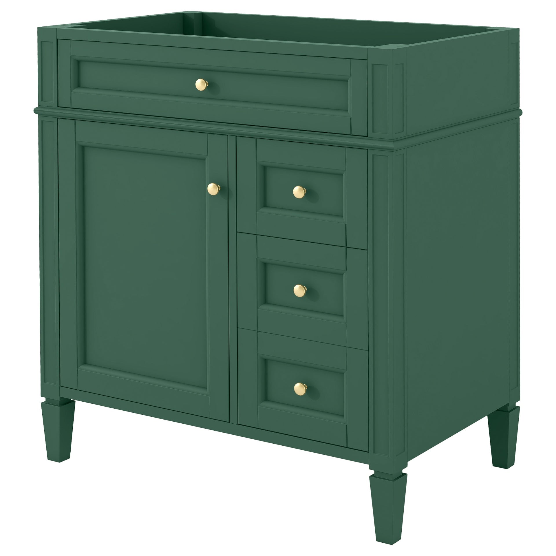30'' Bathroom Vanity without Top Sink, Modern Bathroom Storage Cabinet with 2 Drawers and a Tip-out Drawer (NOT INCLUDE BASIN)