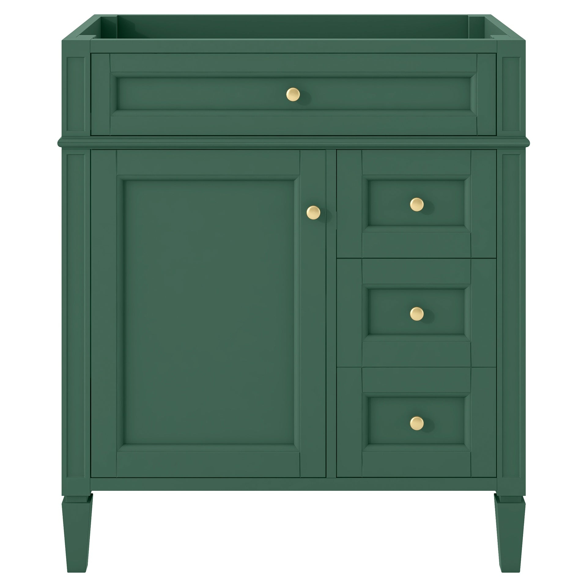 30'' Bathroom Vanity without Top Sink, Modern Bathroom Storage Cabinet with 2 Drawers and a Tip-out Drawer (NOT INCLUDE BASIN)