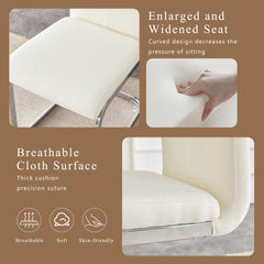 Set of 4 Cream Textured Granular Fabric Material Dining Chairs: 39.3" High, 20.4" Ergonomic Backrest, Ideal for Dining Room, Living Room & Modern Spaces, Stylish & Comfortable.