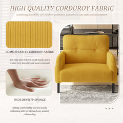 UNITED WE WIN corduroy fabric, comfortable monochrome single person wide seat chair, suitable for living rooms and bedrooms