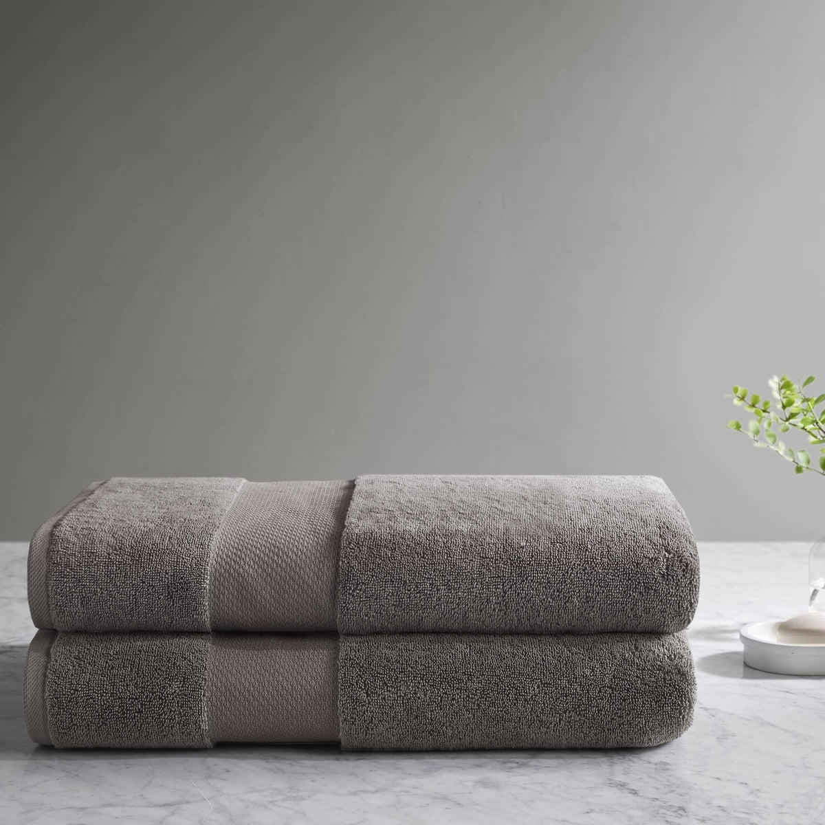 2 PCS 35x70" - 2PK 100% Cotton Bath Sheet Set Charcoal