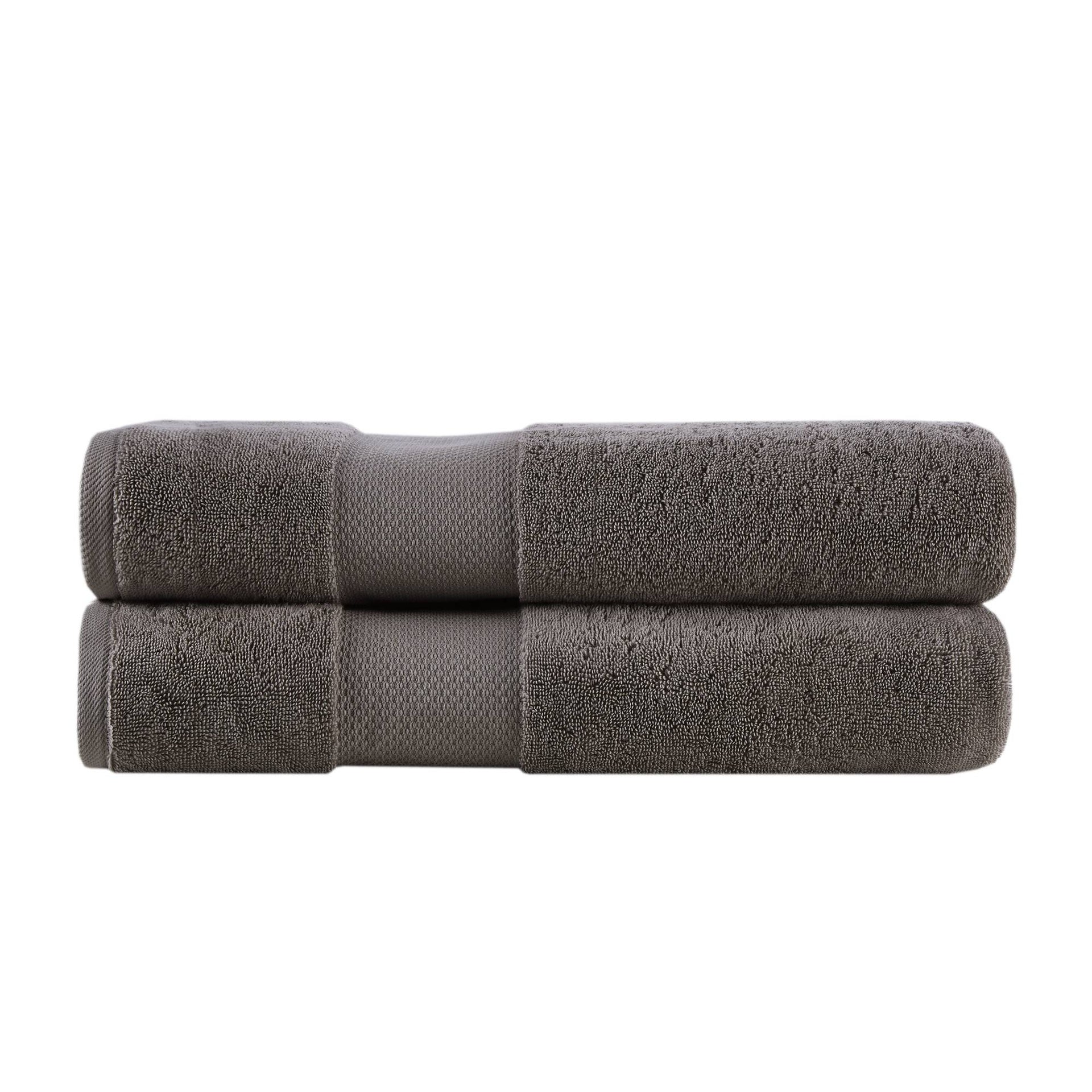 2 PCS 35x70" - 2PK 100% Cotton Bath Sheet Set Charcoal