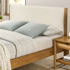 Vichy Rubberwood Platform Bed in Light Walnut, Queen
